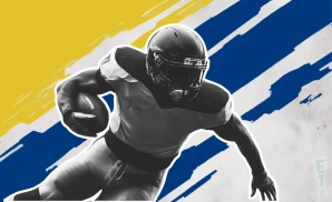 a los angeles rams football player catches the ball